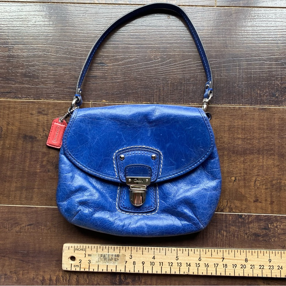 Coach Blue Leather Wristlet